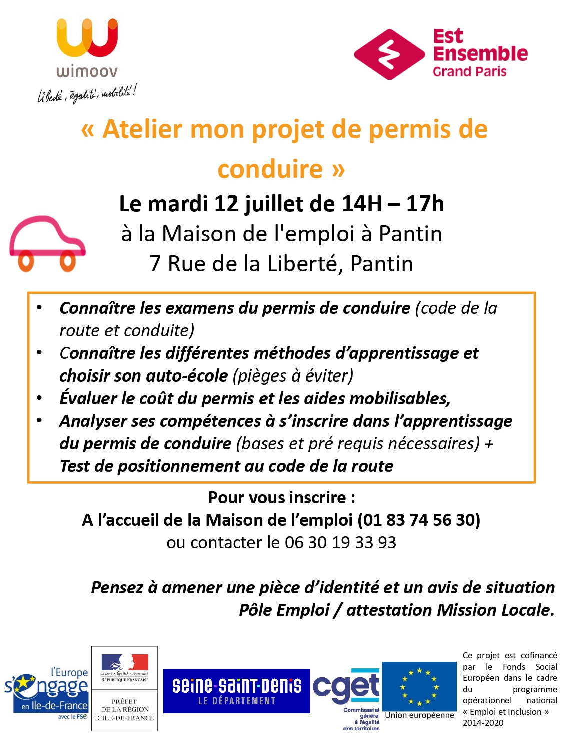 wimoov permis conduire juillet